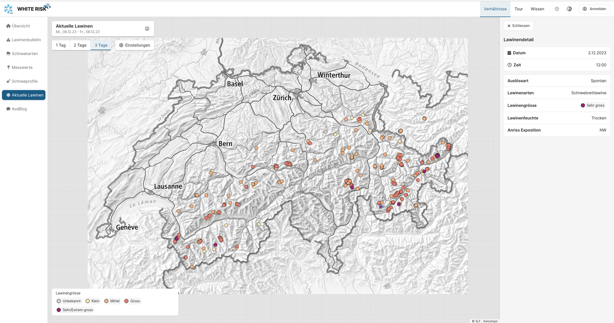 Lawinenaktivität: Das SLF bietet eine neue Planungshilfe für Schneesportaktivitäten