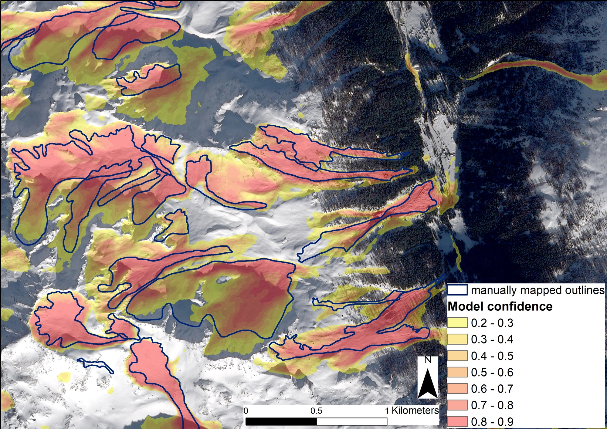 Lawinen auf Satellitenbildern automatisch erkennen