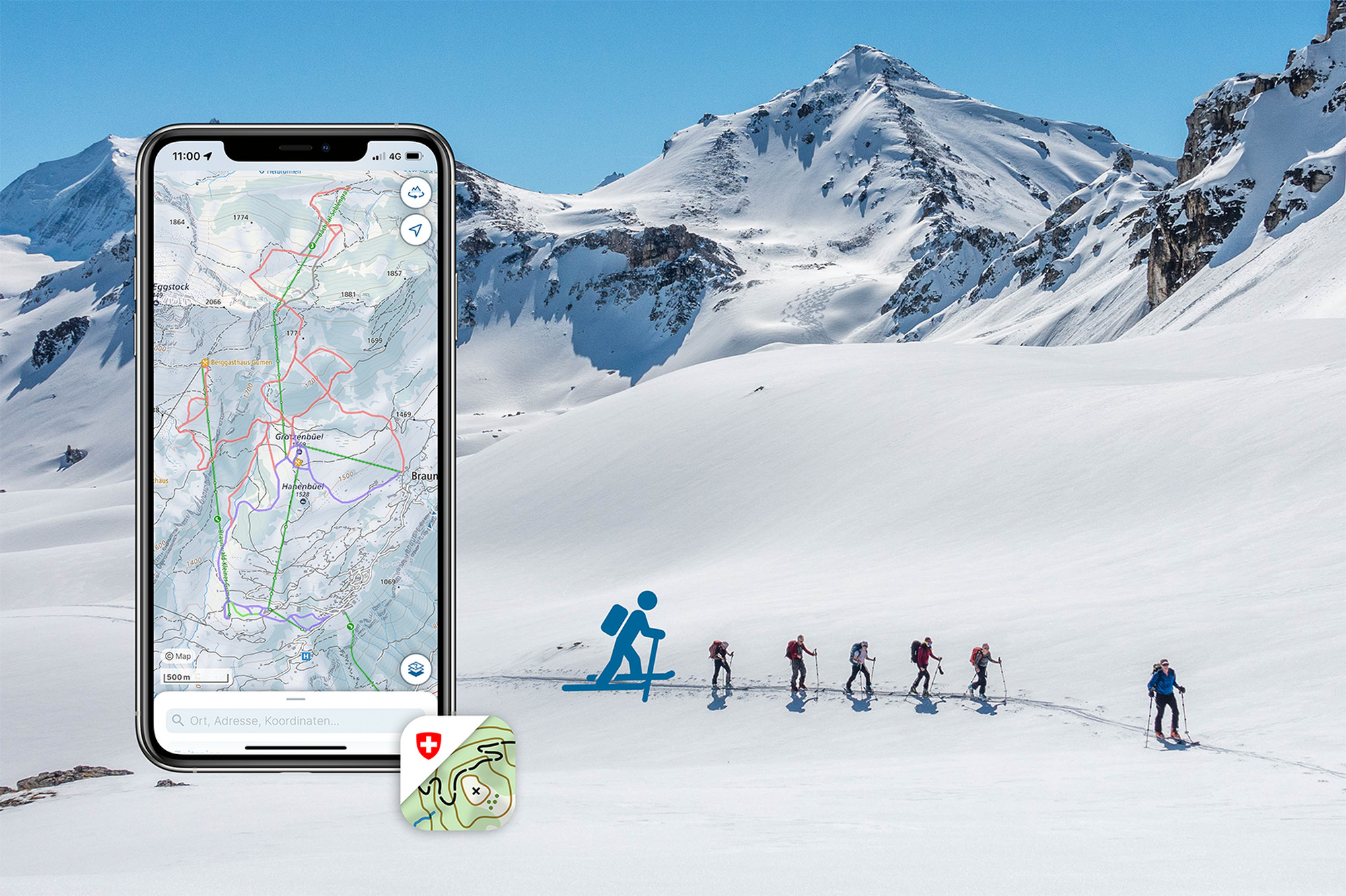 swisstopo-App erweitert: Neue Funktionen für Schneesportler