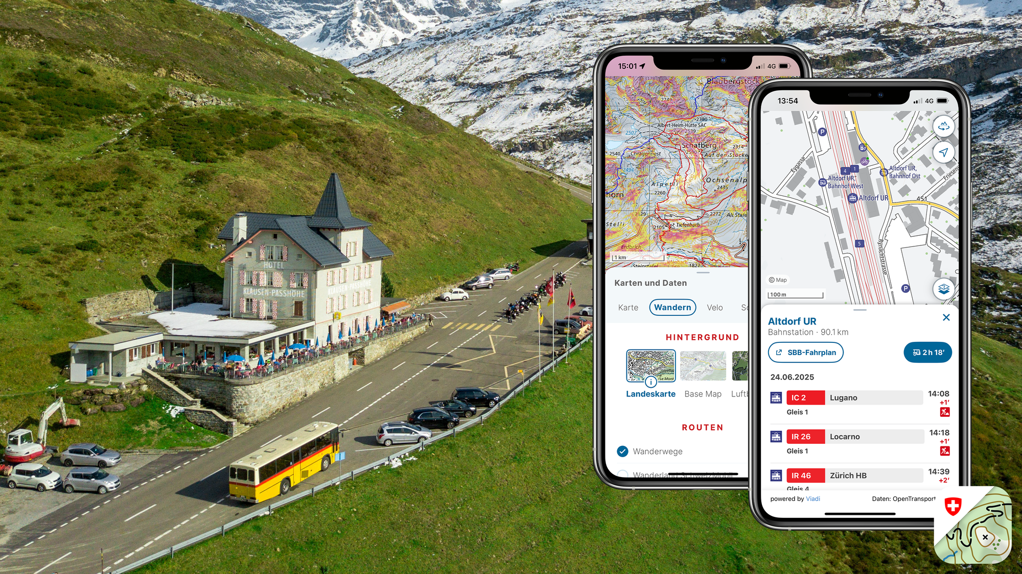 Noch einfacher raus in die Natur – mit dem neuen Update der swisstopo-App