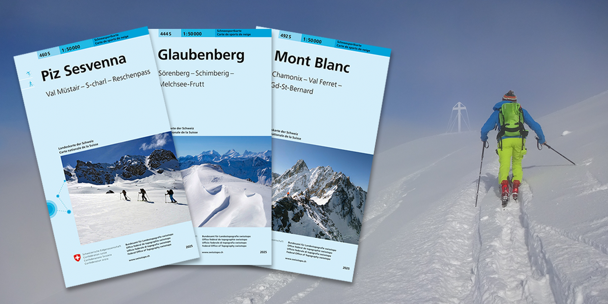 Überarbeitetes Schneesportkarten-Sortiment von swisstopo jetzt verfügbar